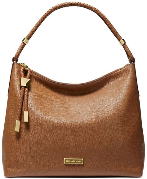 michael kors lexington leather shoulder bag|Michael Kors flat shoulder handbags.